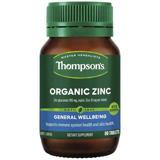 Thompson's Organic Zinc 80 Tablets THOMPSON'S