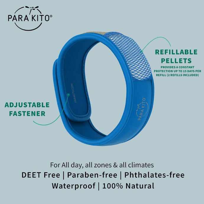 Para'kito Mosquito Repellent Adult Wristband Blue 1 Each