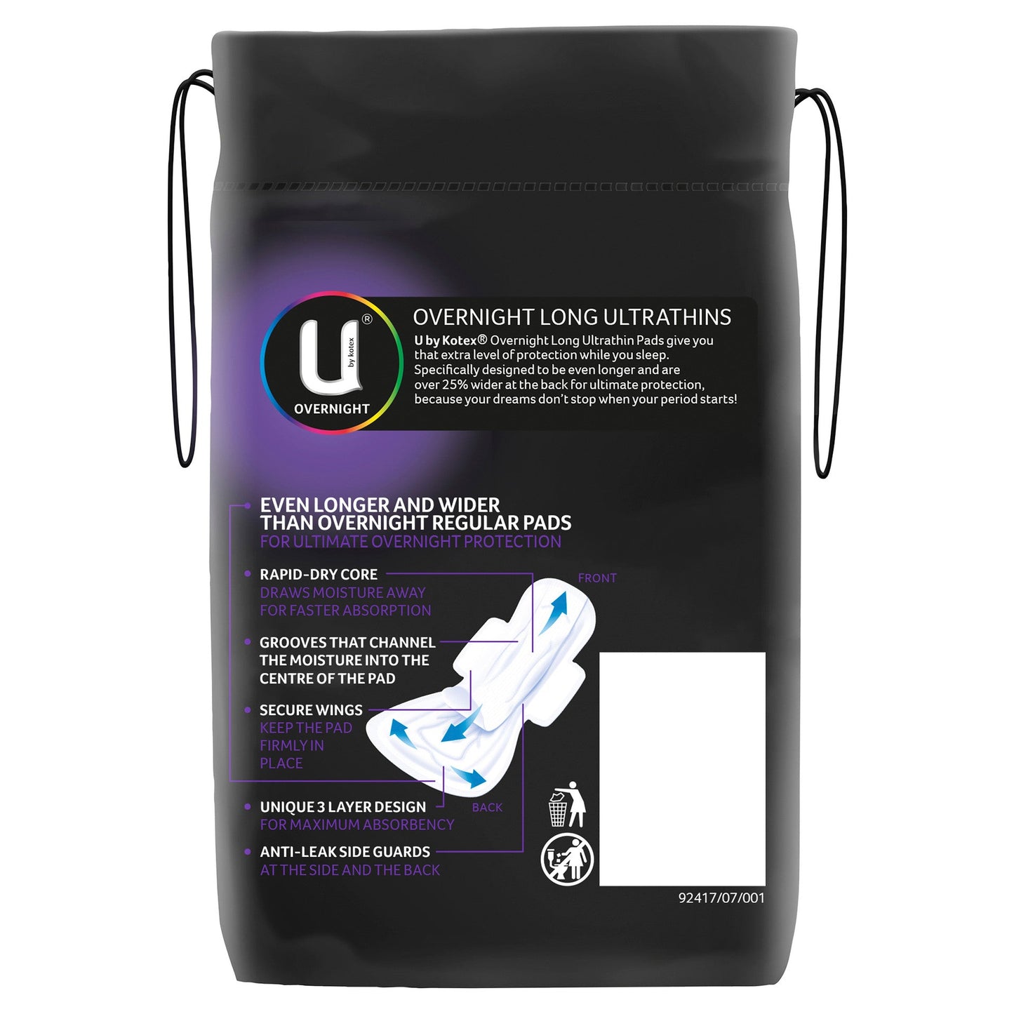 U by Kotex Overnight Ultrathins Long  8 Pack - Cutprice Online