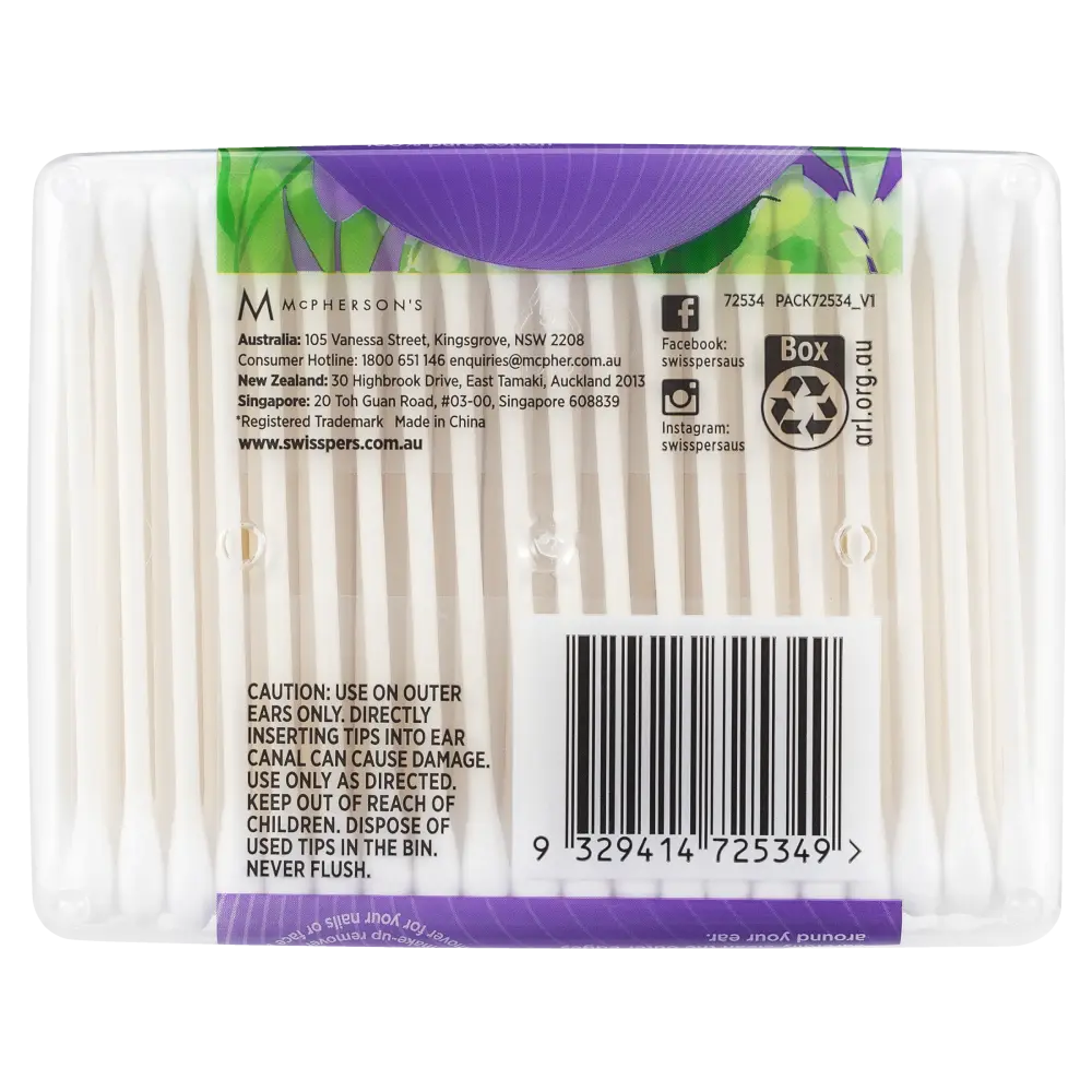 Swisspers Cotton Tips Paper Stems 240 Pack - Cutprice Online