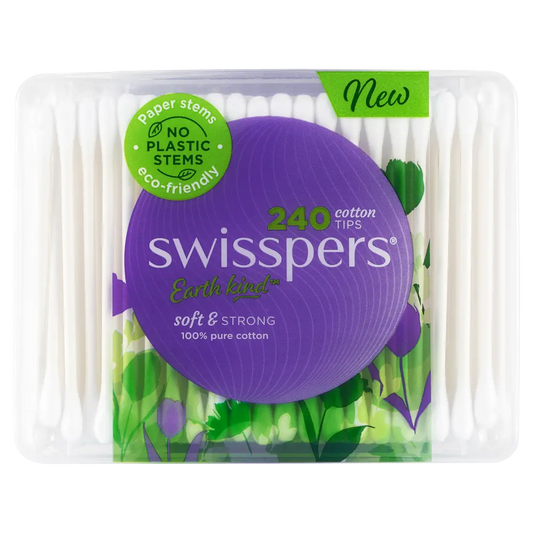 Swisspers Cotton Tips Paper Stems 240 Pack - Cutprice Online