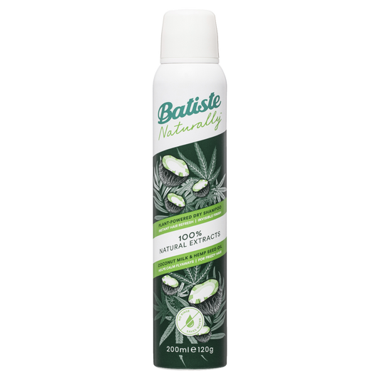 Batiste Naturally Dry Shampoo Coconut Milk & Hemp Seed Oil 200ml - Cutprice Online