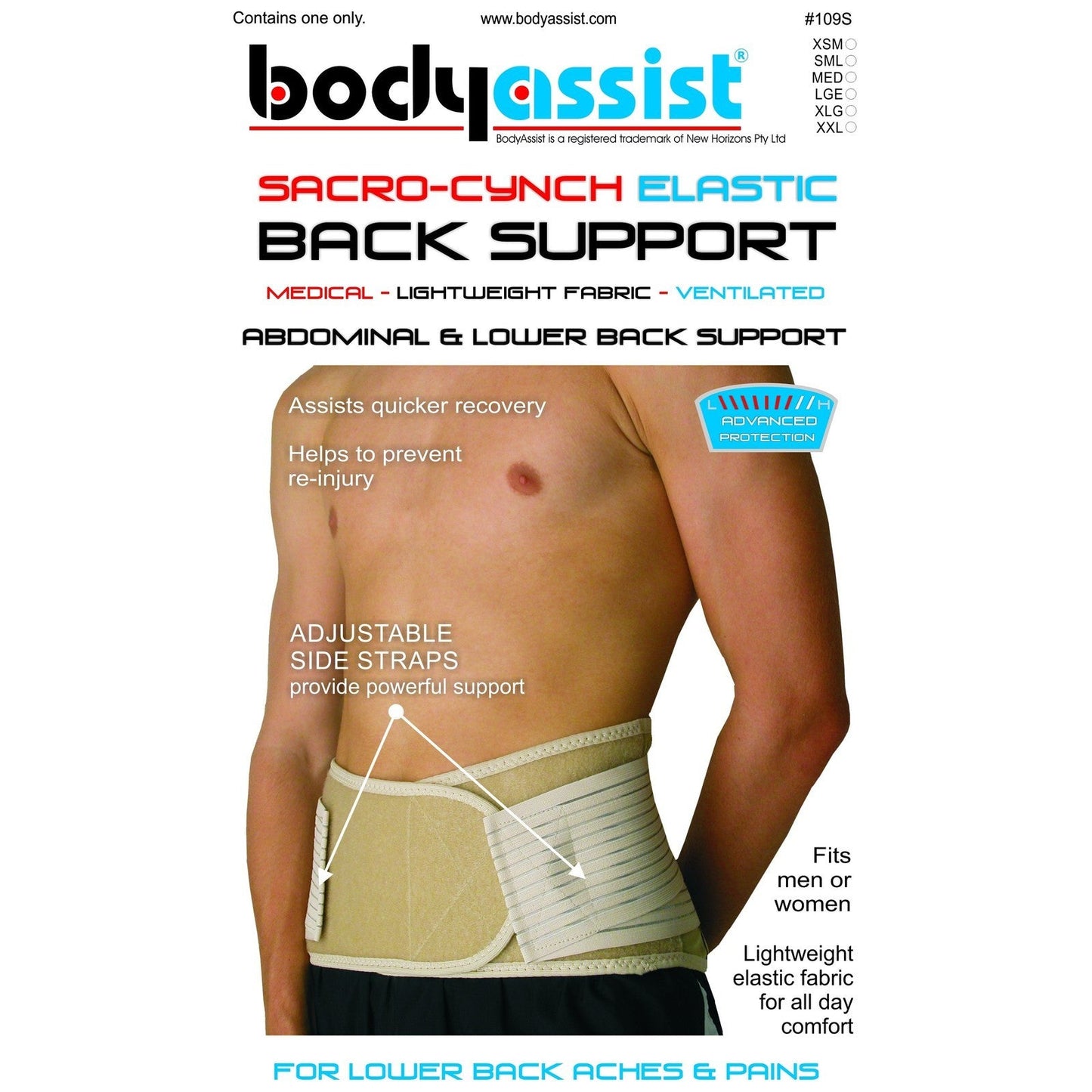 Bodyassist Sacro Cynch Elastic Back Support (No Suspenders) - Cutprice Online