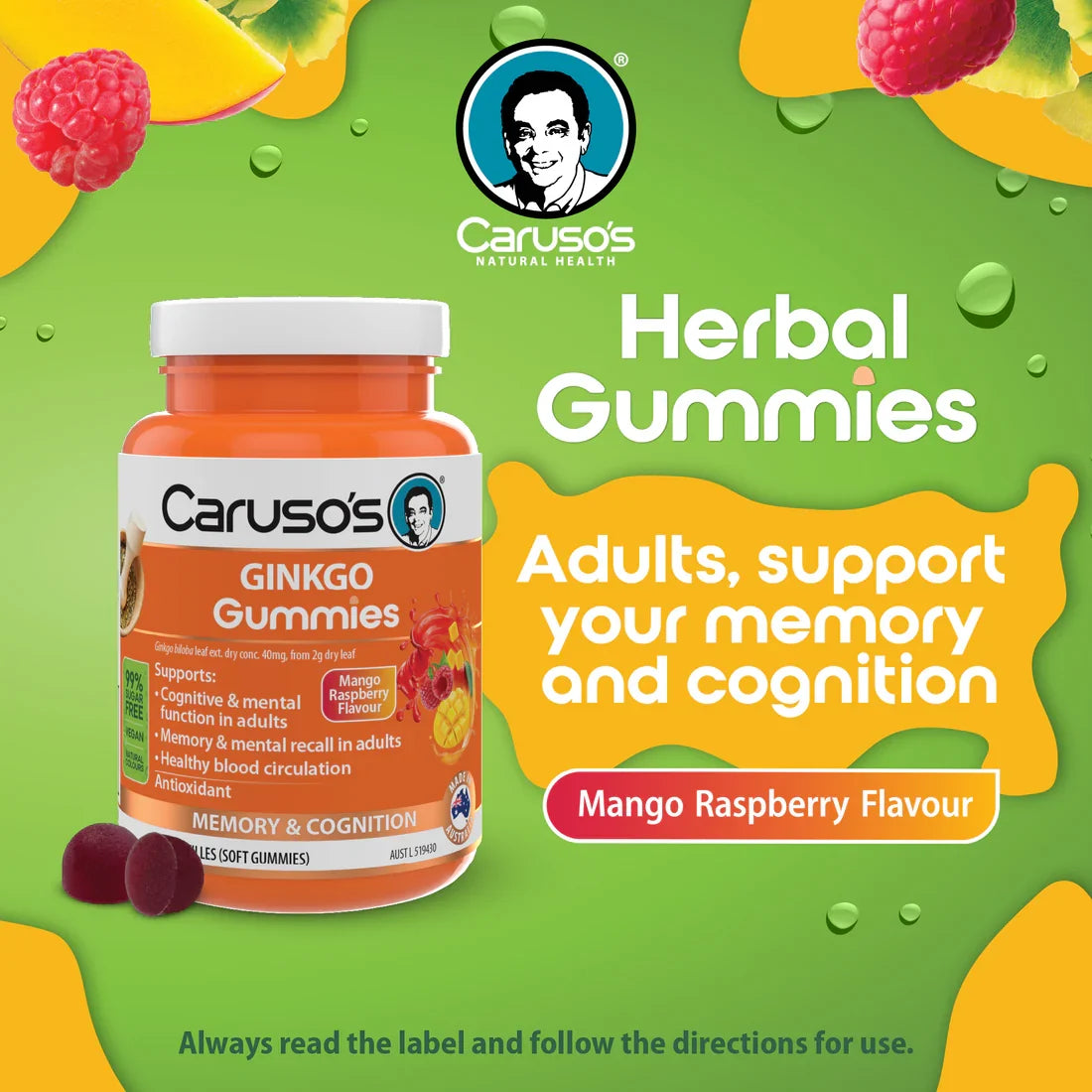 Caruso's GINKGO Gummies 60 Pastilles