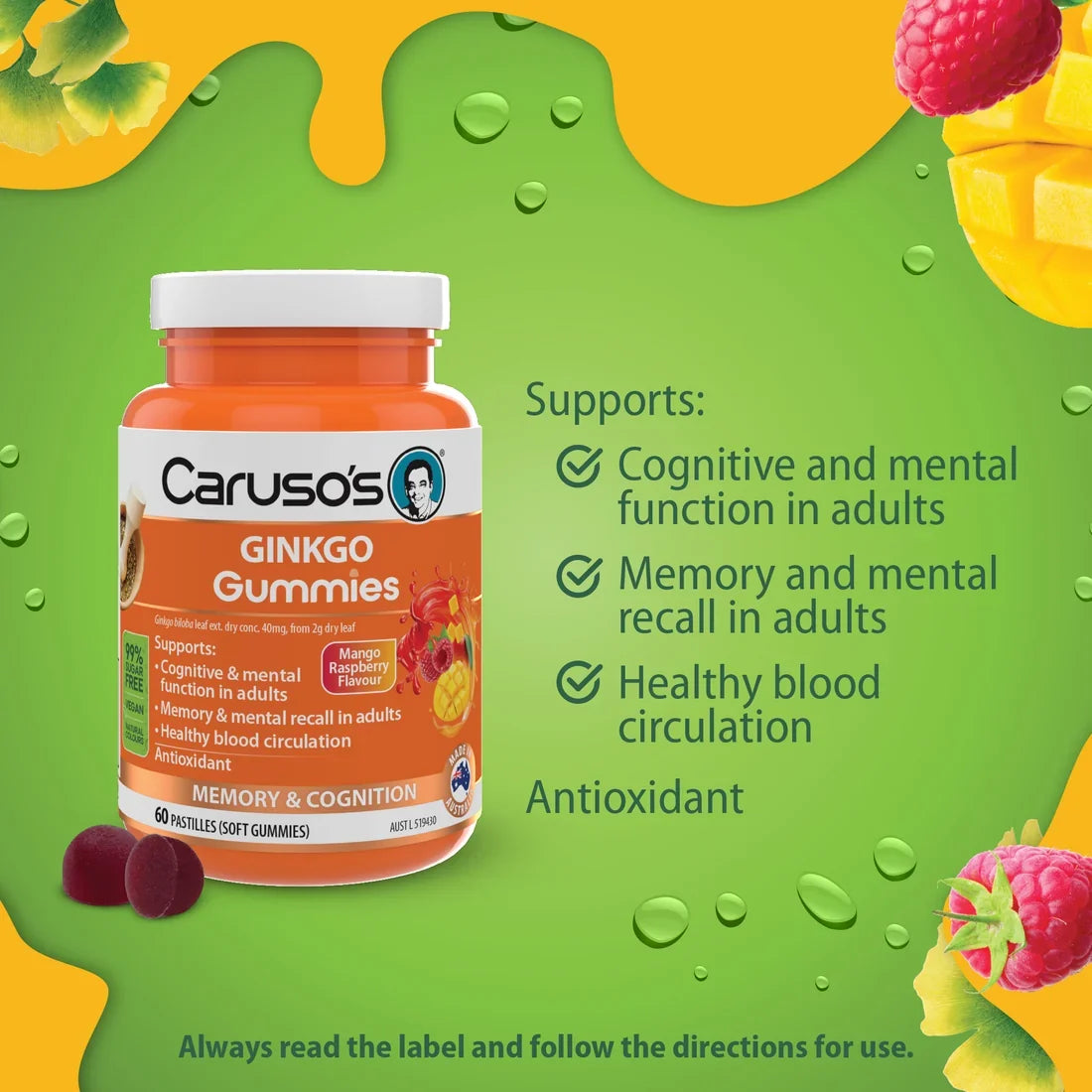 Caruso's GINKGO Gummies 60 Pastilles