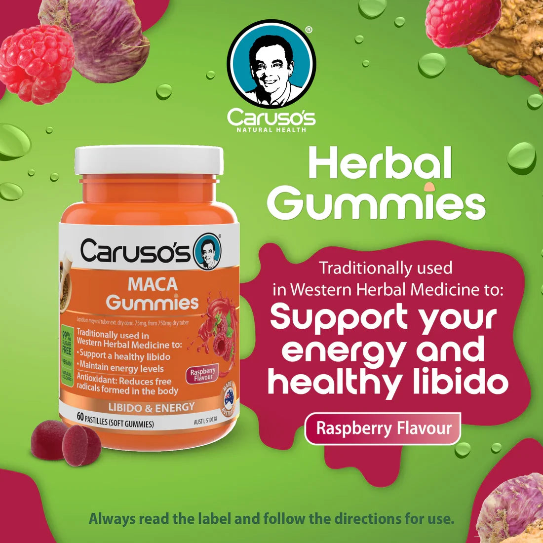 Caruso's MACA Gummies 60 Pastilles