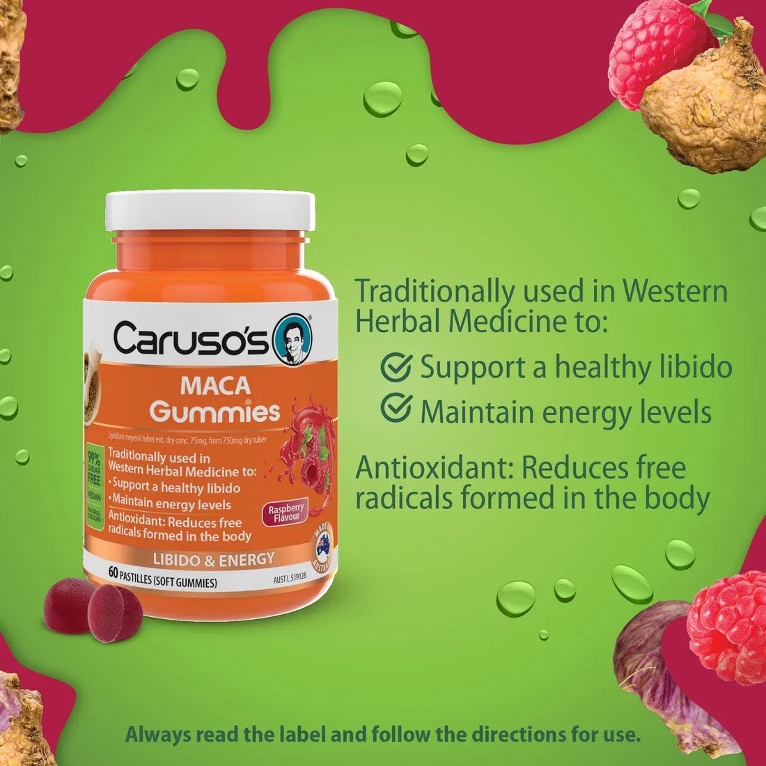 Caruso's MACA Gummies 60 Pastilles