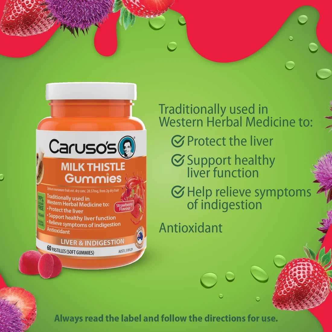 Caruso’s MILK THISTLE Gummies 60 Pastilles