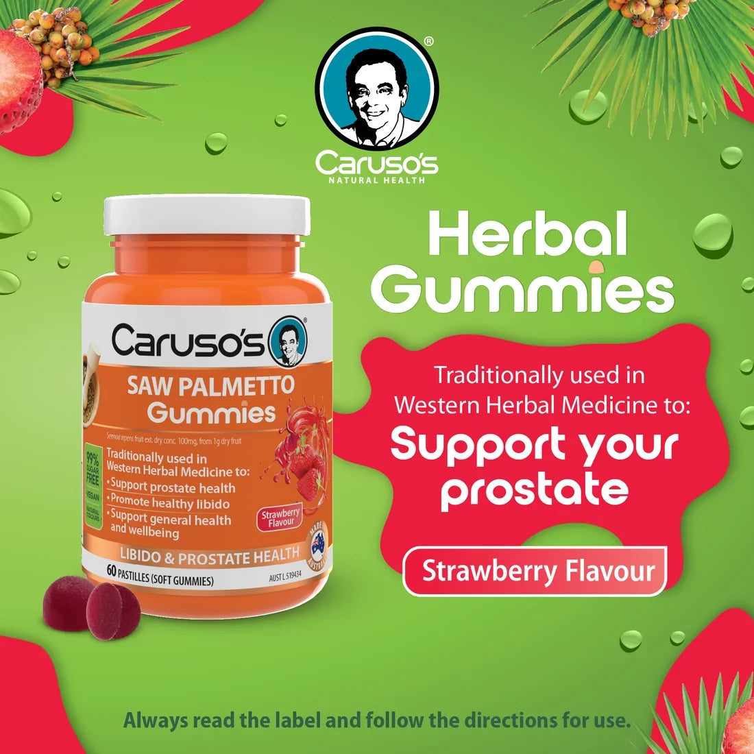 Caruso's SAW PALMETTO Gummies 60 Pastilles
