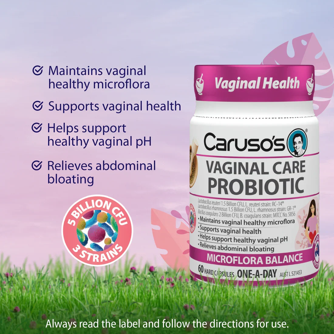 Caruso's Vaginal Care Probiotic 60 Caps