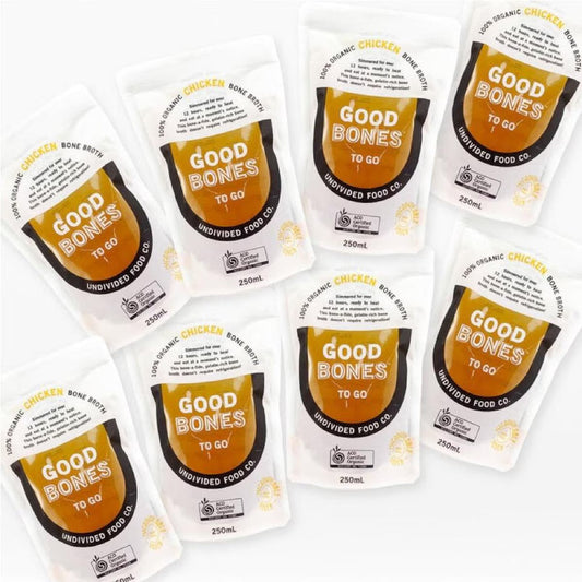 Undivided Food Co Good Bones 100% Organic Chicken Bone Broth 8x250ml