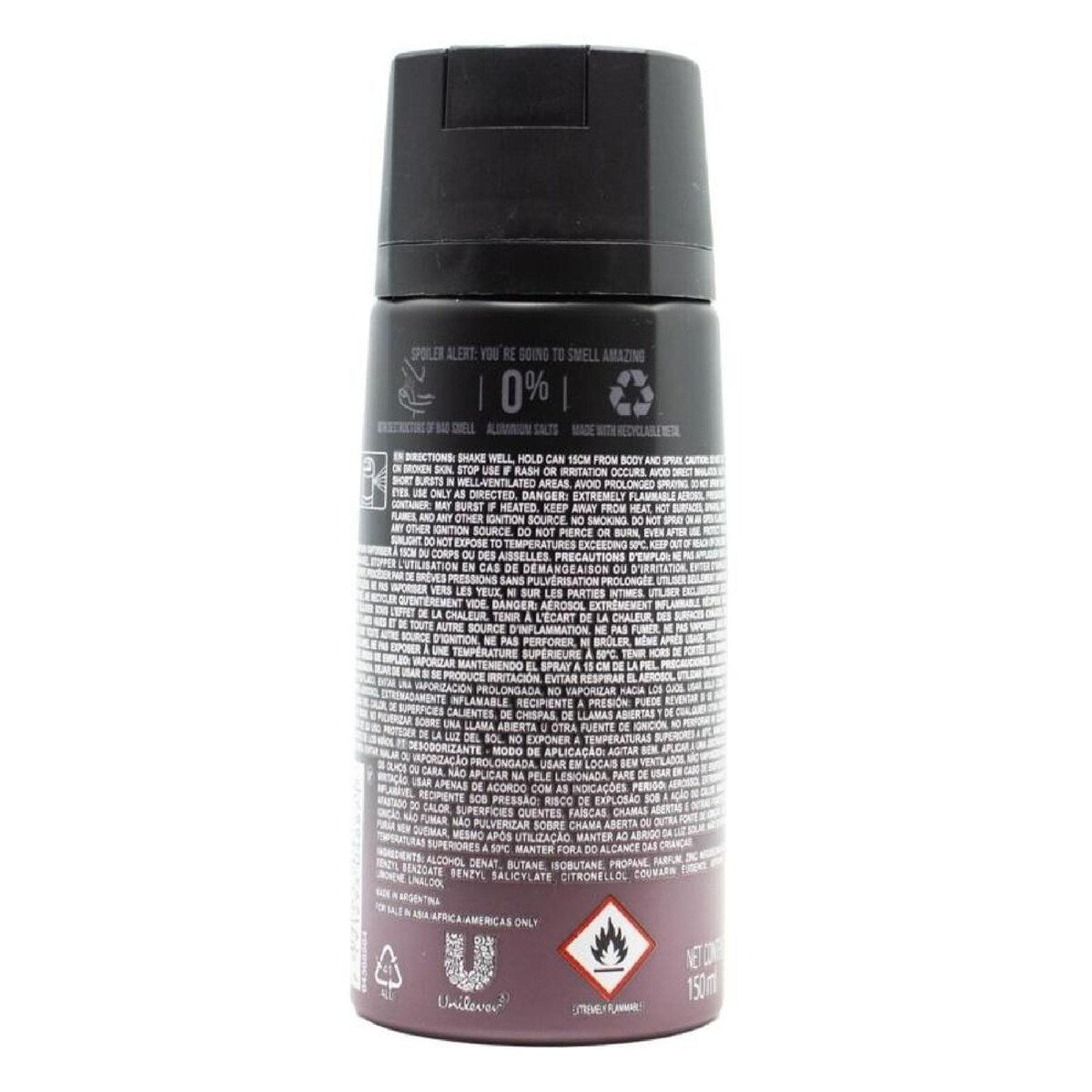 Axe Black Night 150ml Deodorant Bodyspray 48hr Odour Protection For Men