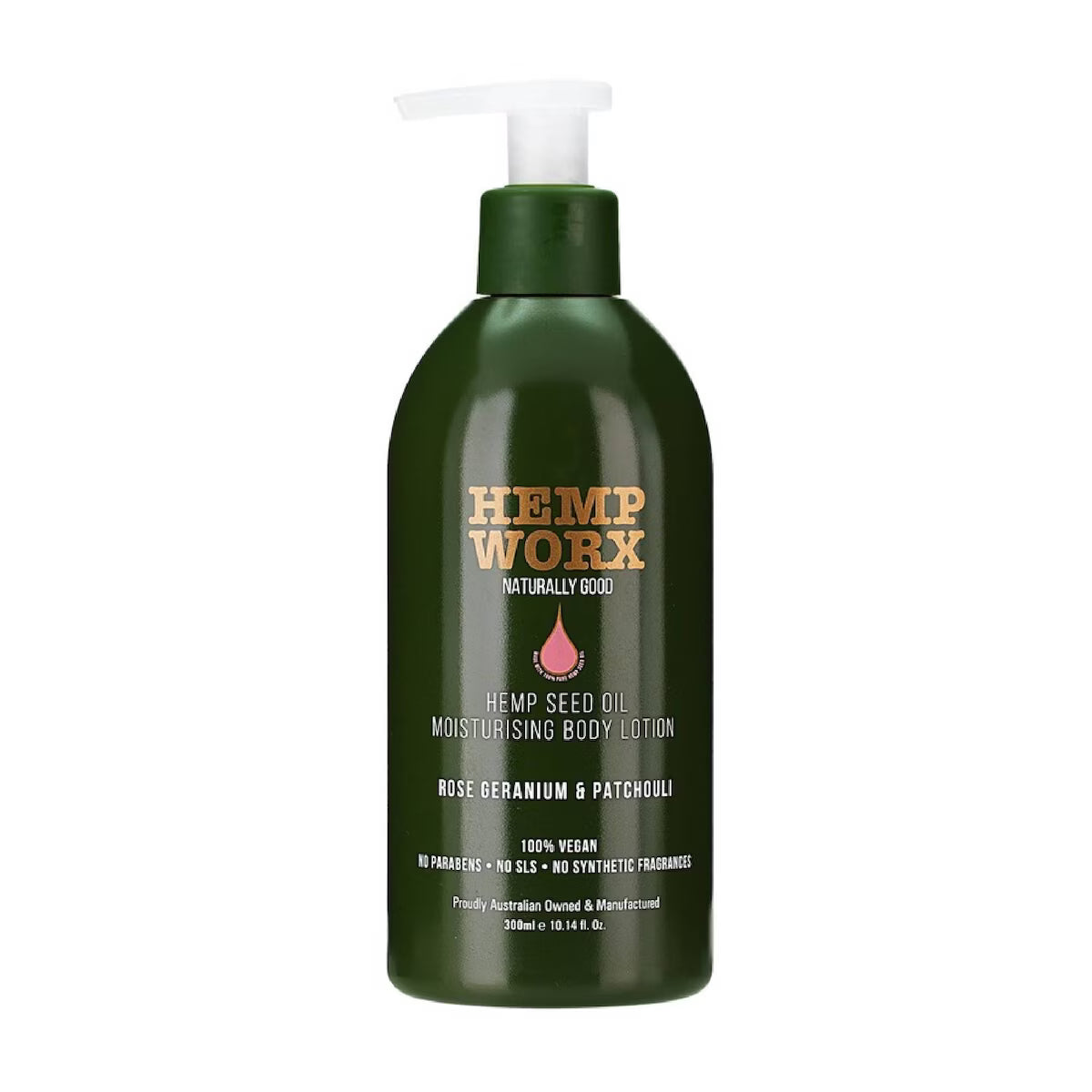 Hemp Worx Rose Geranium & Patchouli Body Lotion 300ml