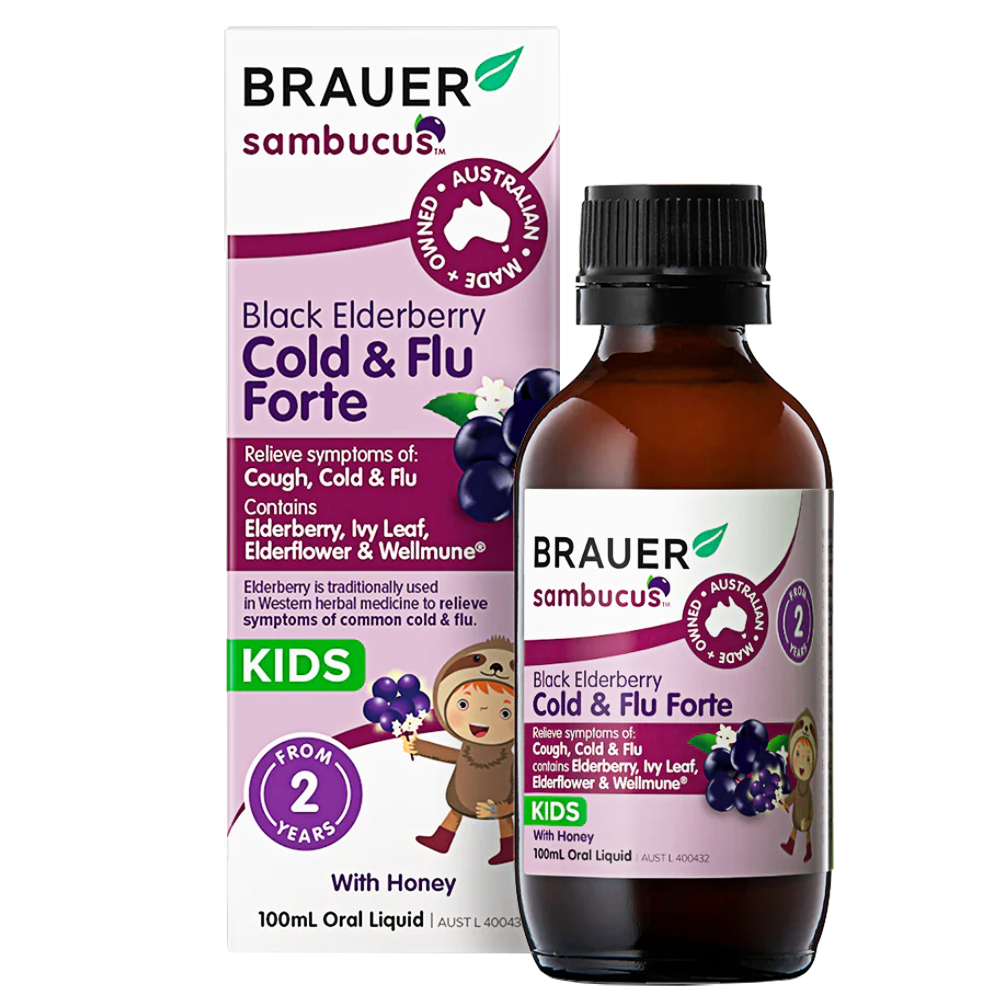 Brauer Sambucus Cold & Flu Forte Kids Oral Liquid 100ml BRAUER