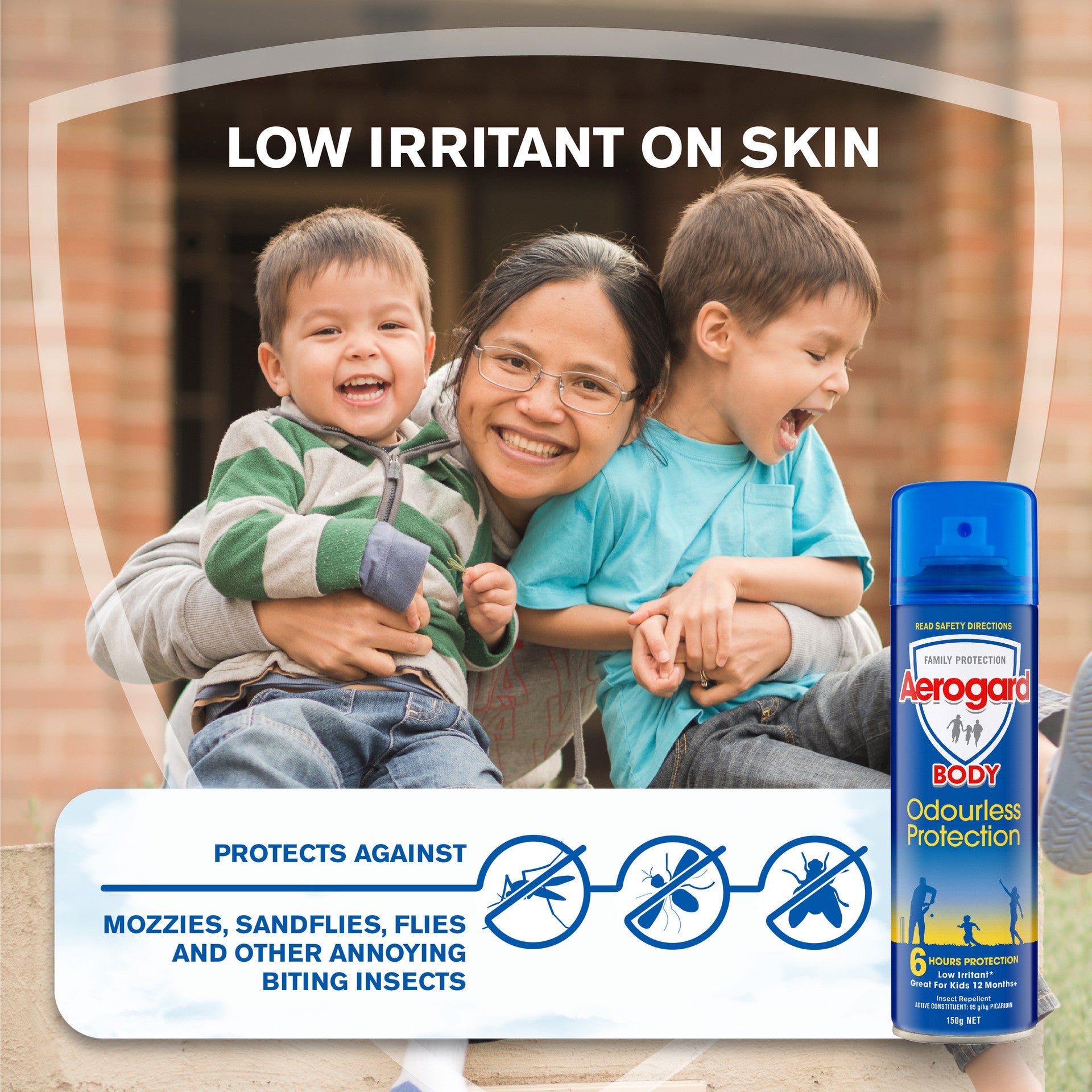 Aerogard Odourless Protection Insect Repellent Aerosol Spray 150g