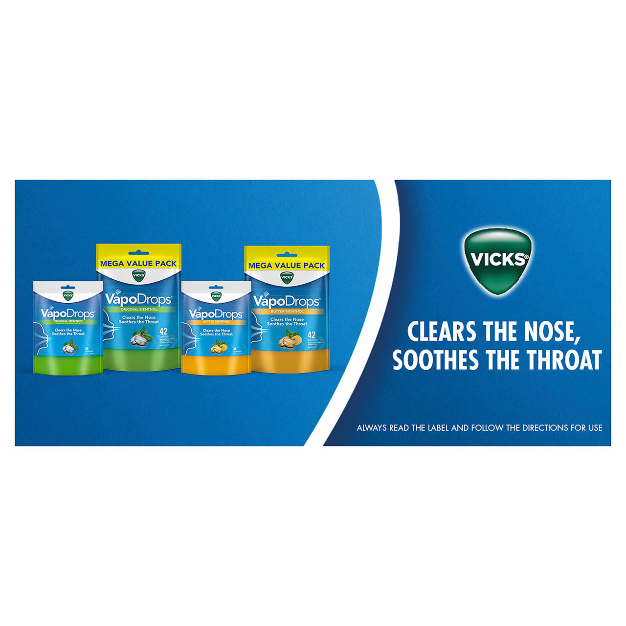 Vicks VapoDrops Butter Menthol 42 Lozenges - Cutprice Online