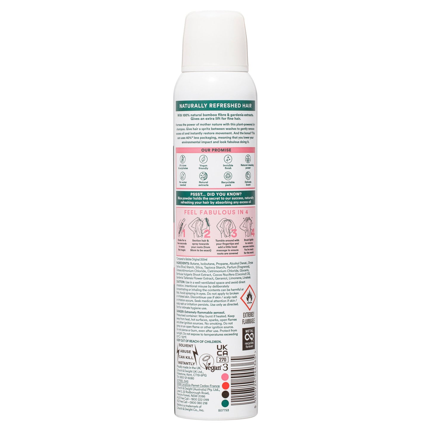 Batiste Naturally Bamboo Fibre and Gardenia 200ml - Cutprice Online