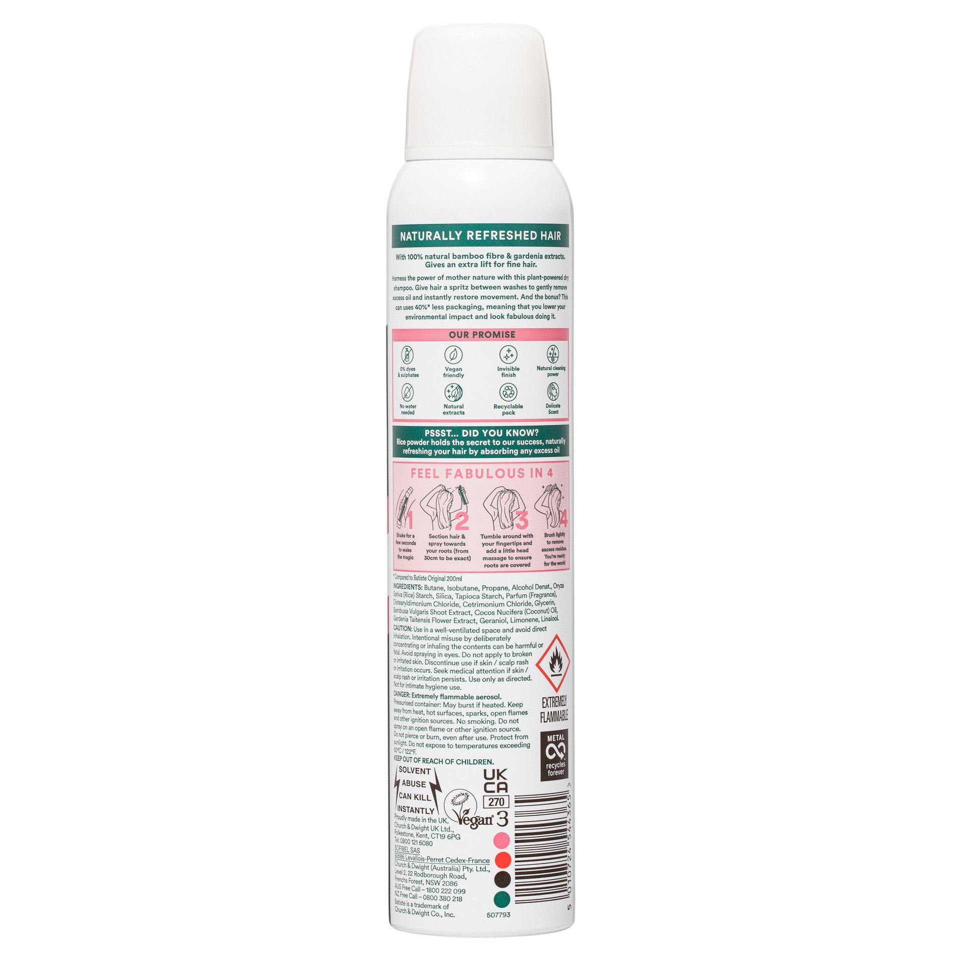 Batiste Naturally Bamboo Fibre and Gardenia 200ml - Cutprice Online