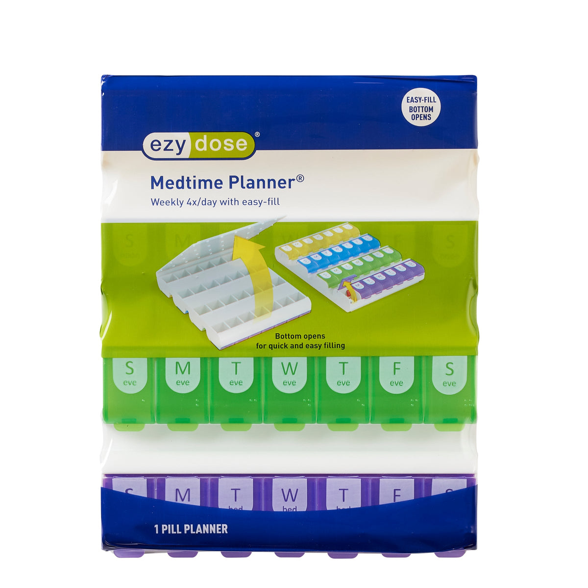 Ezy Dose Medtime Planner Easy-fill Weekly 4x