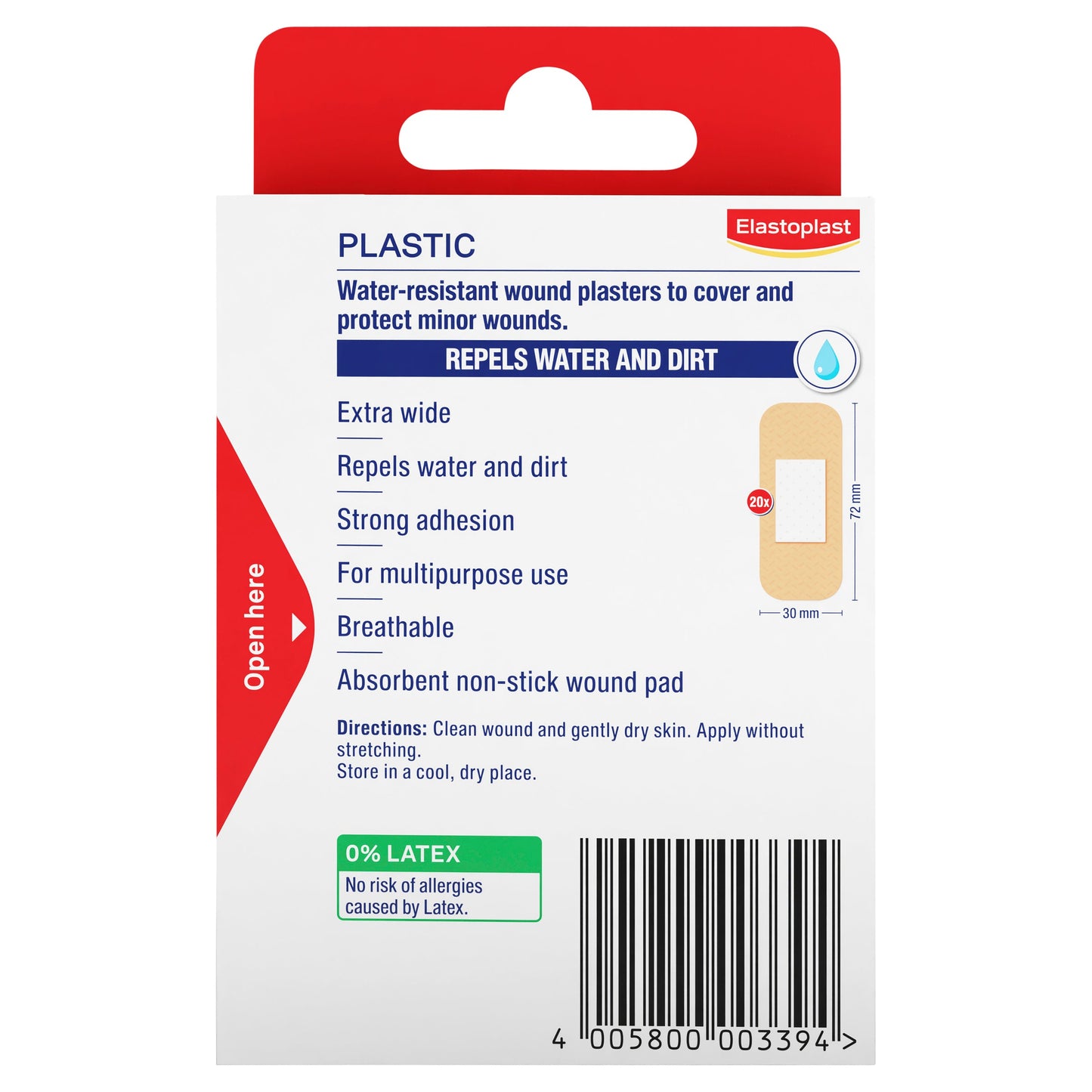 Elastoplast 48445 Extra Wide Plastic Strips 20 - Cutprice Online