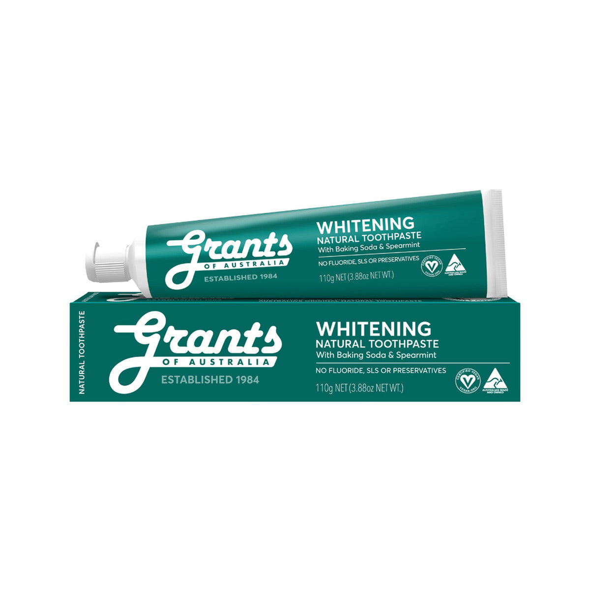 Grants Of Australia Natural Toothpaste Whitening with Baking Soda & Spearmint 110g - Cutprice Online