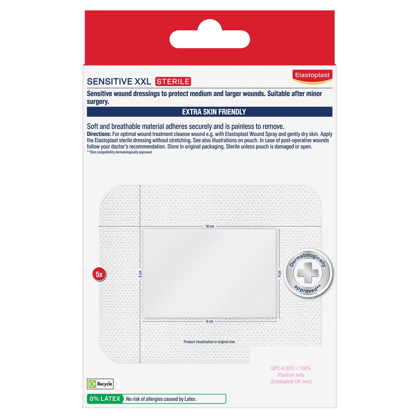 Elastoplast Sensitive Dressing XXL 8x10cm 5 Dressings - Cutprice Online