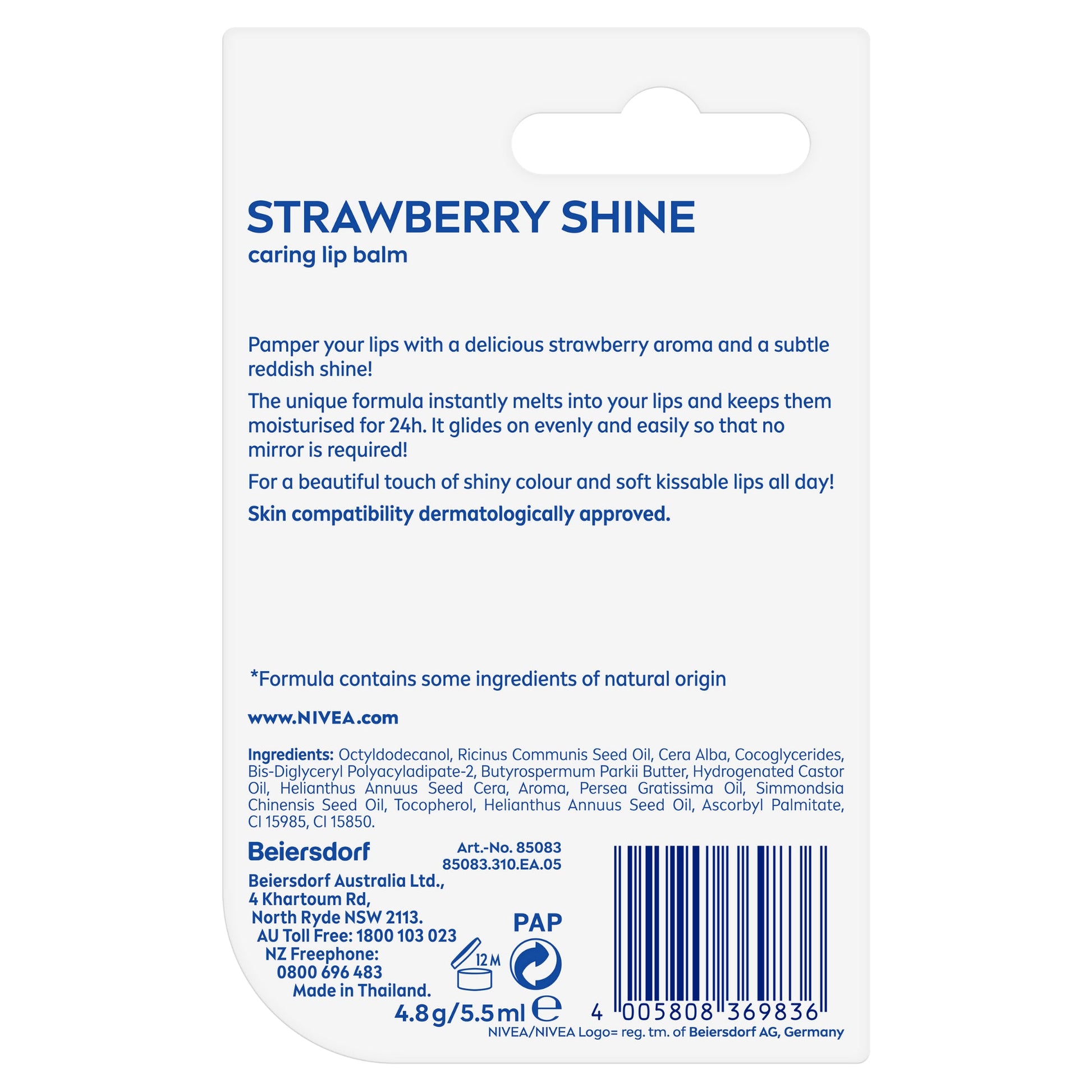 Nivea Lip Care Strawberry 4.8g - Cutprice Online