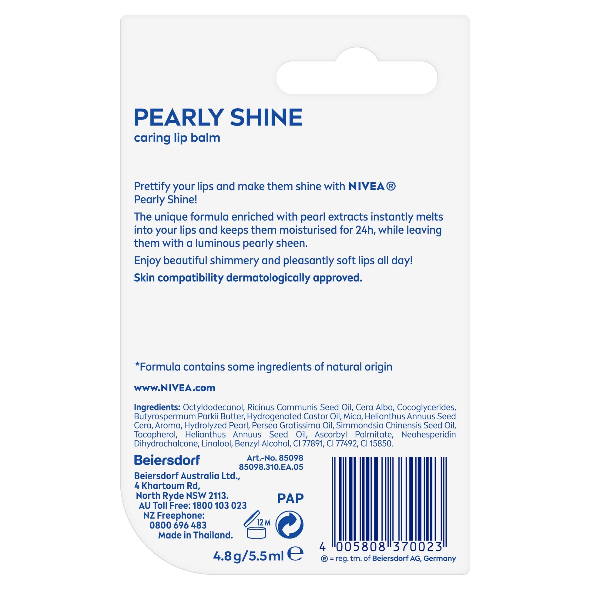 Nivea Lip Care - Pearl & Shine 4.8g - Cutprice Online