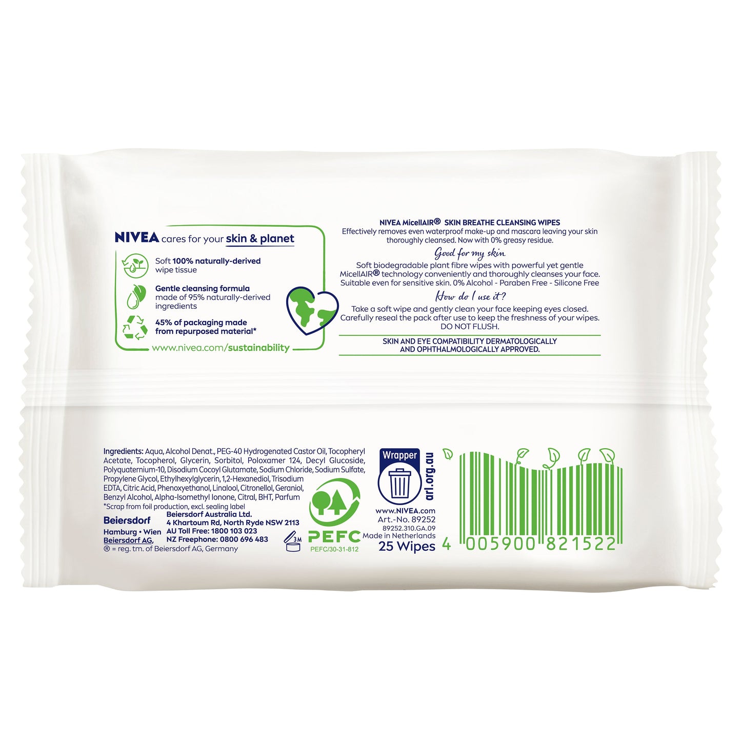 Nivea Daily Essentials Micellar Wipes 25 Pack - Cutprice Online
