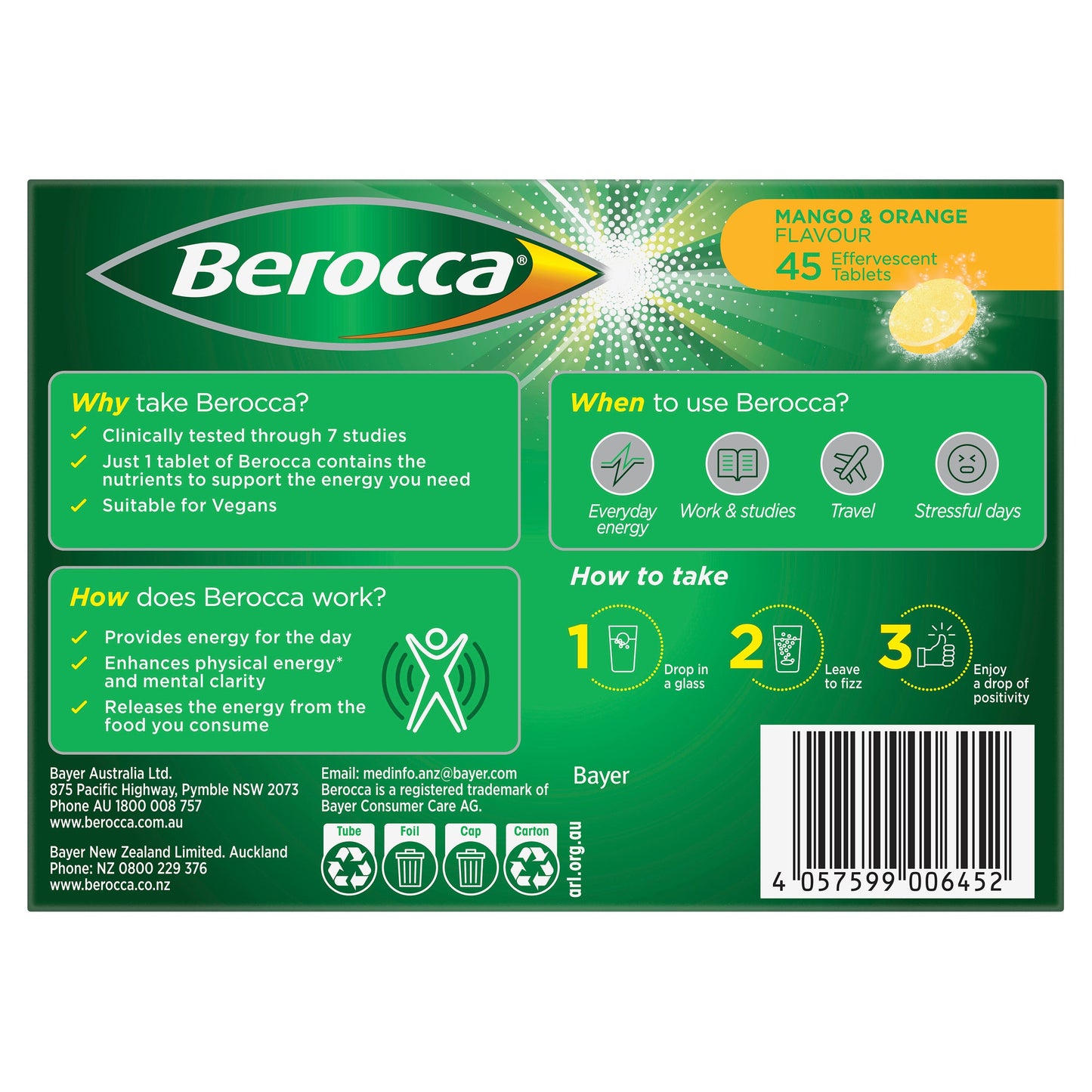 Berocca Performance Orange 45 Effervescent Tablets - Cutprice Online