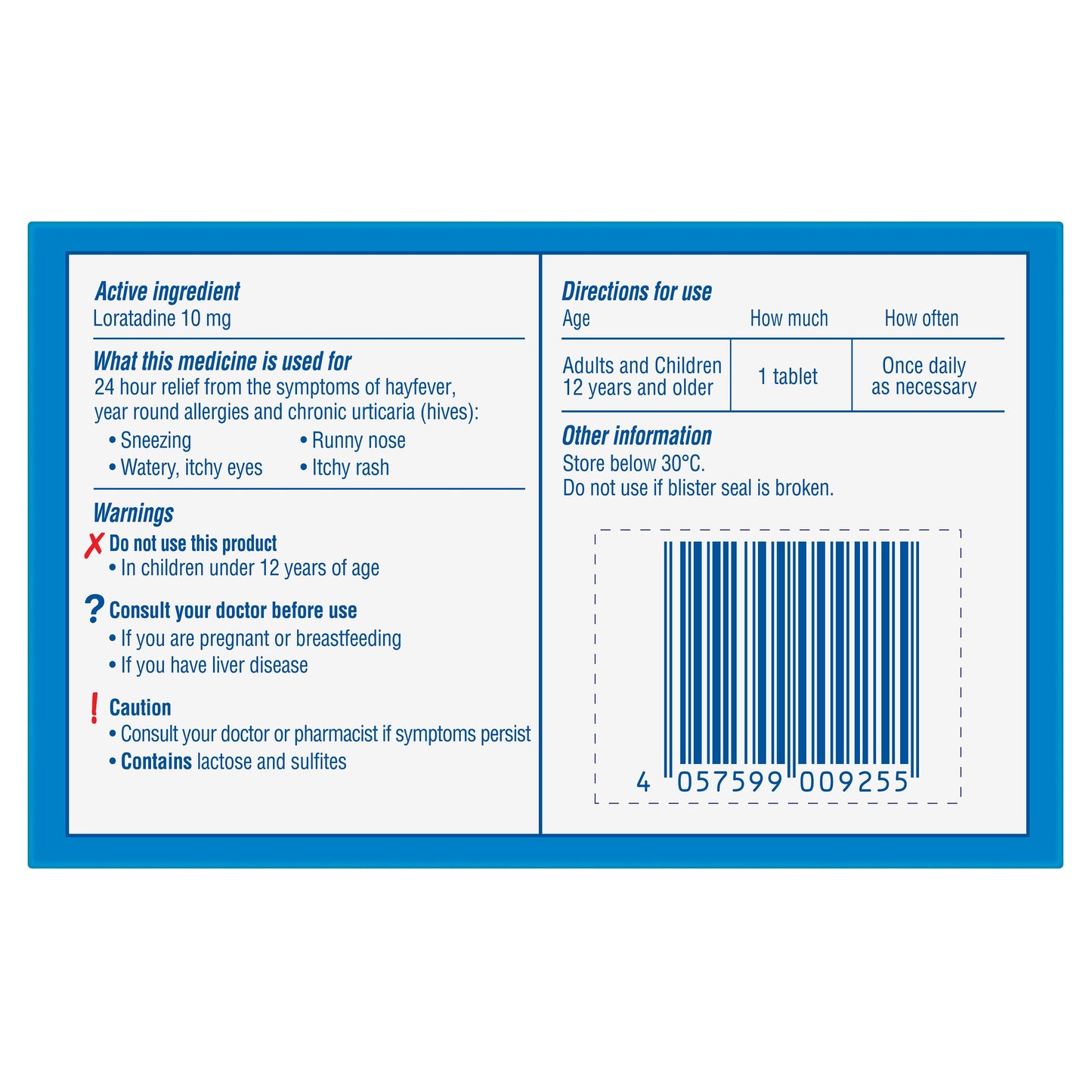 Claratyne Allergy & Hayfever Relief Tablets 90 pack
