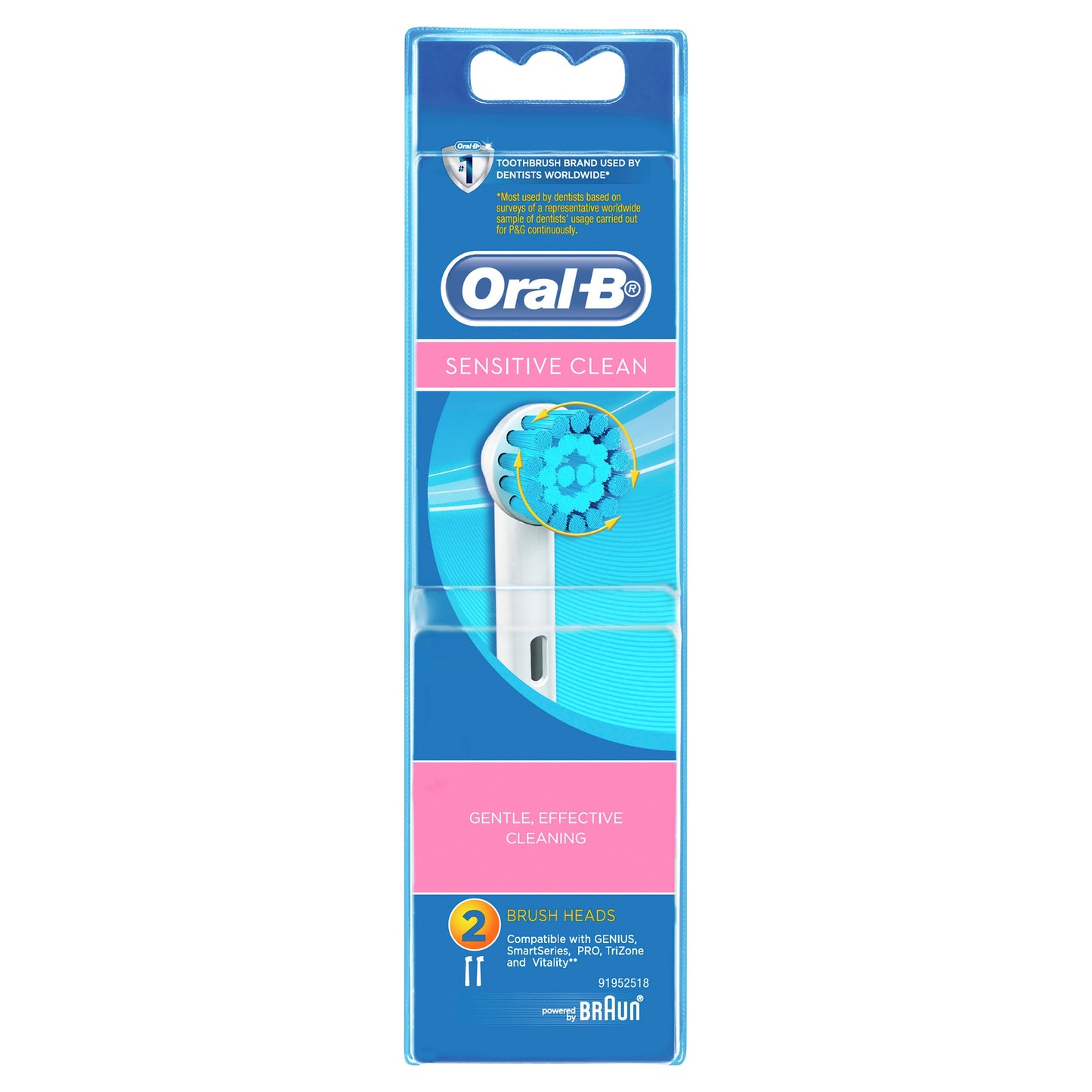 Oral B Sensitive Clean Replacement Electric Toothbrush Heads 2 Refills - Cutprice Online