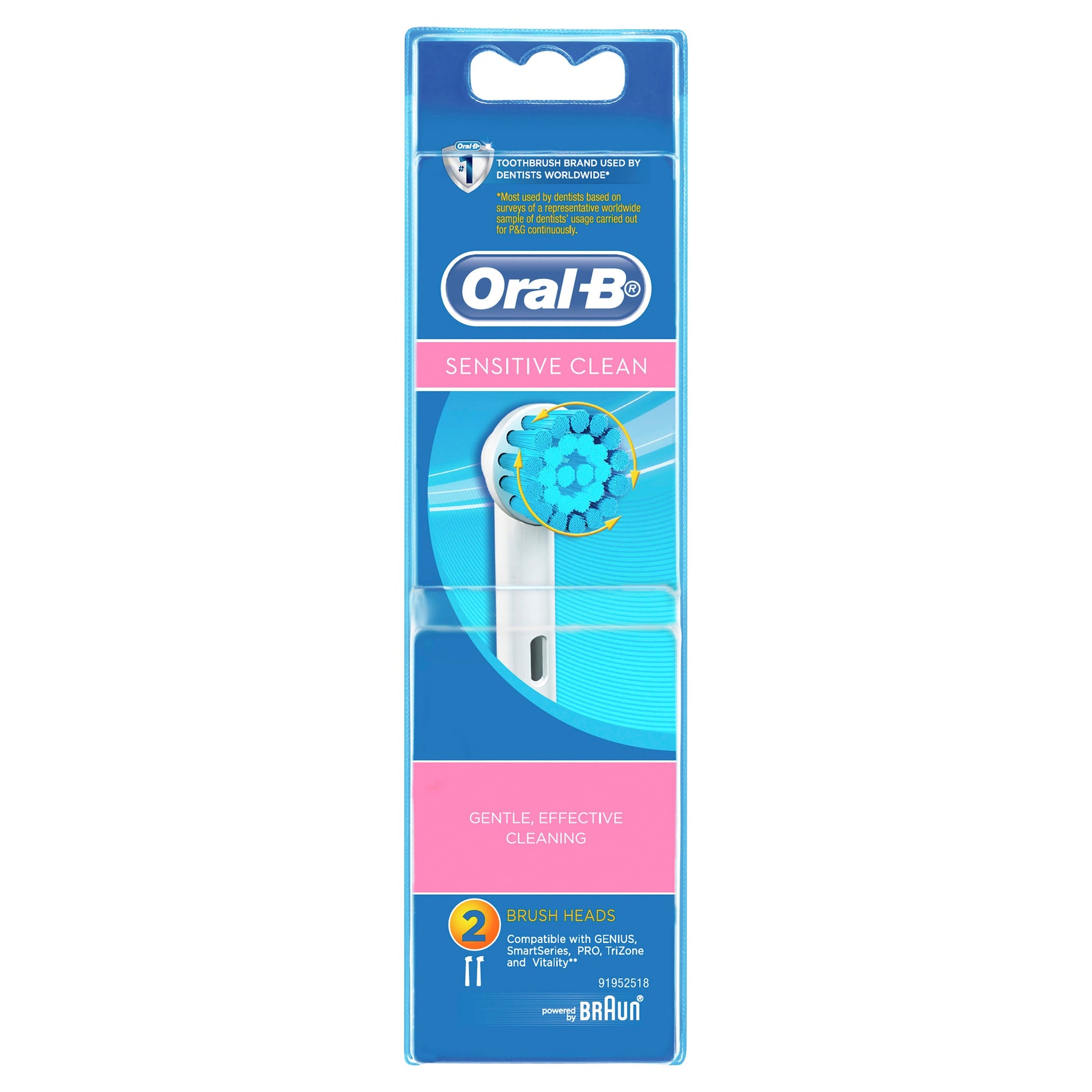 Oral B Sensitive Clean Replacement Electric Toothbrush Heads 2 Refills - Cutprice Online