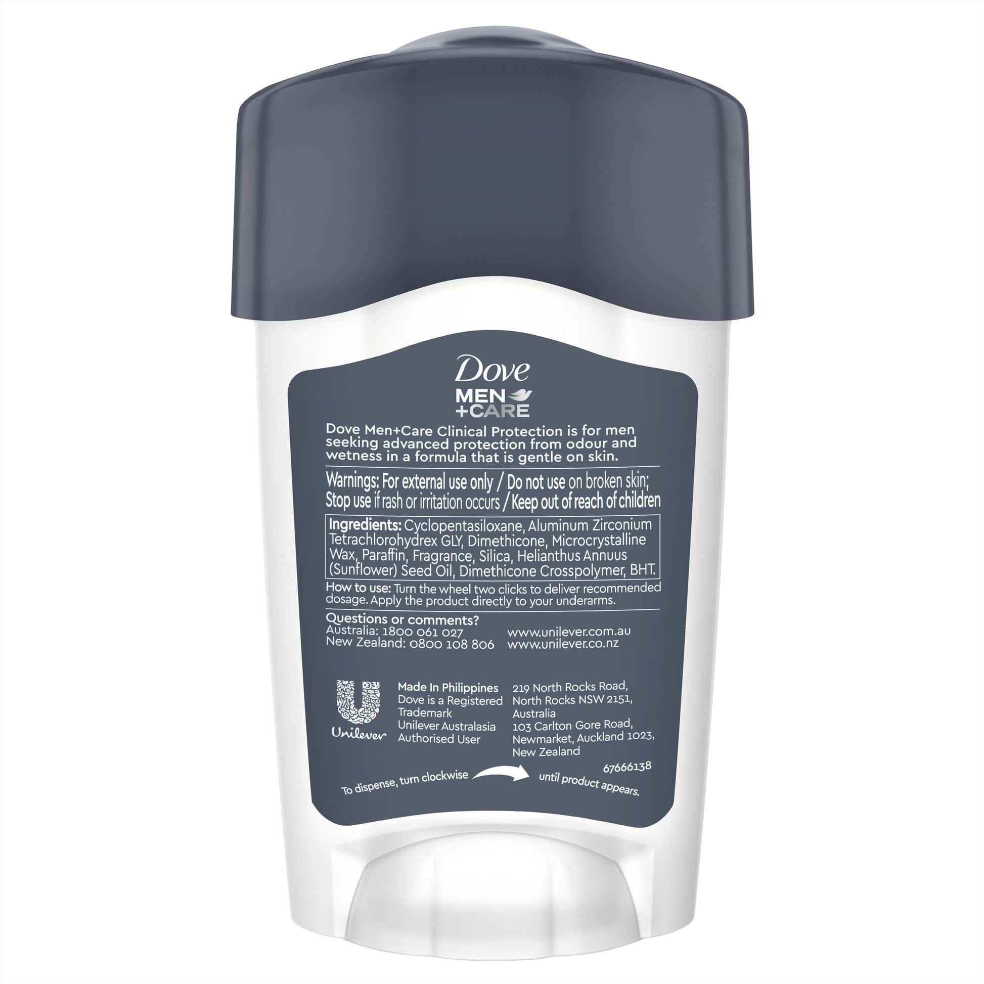 Dove for Men Clinical Protection Antiperspirant Deodorant Clean Comfort 45ml - Cutprice Online