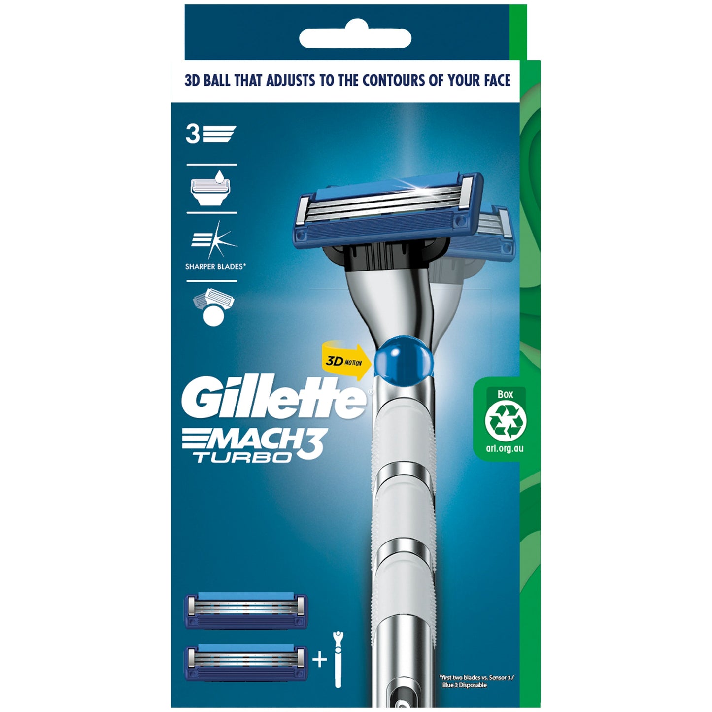Gillette Mach 3 Turbo 3D Razor 2 Up - Cutprice Online