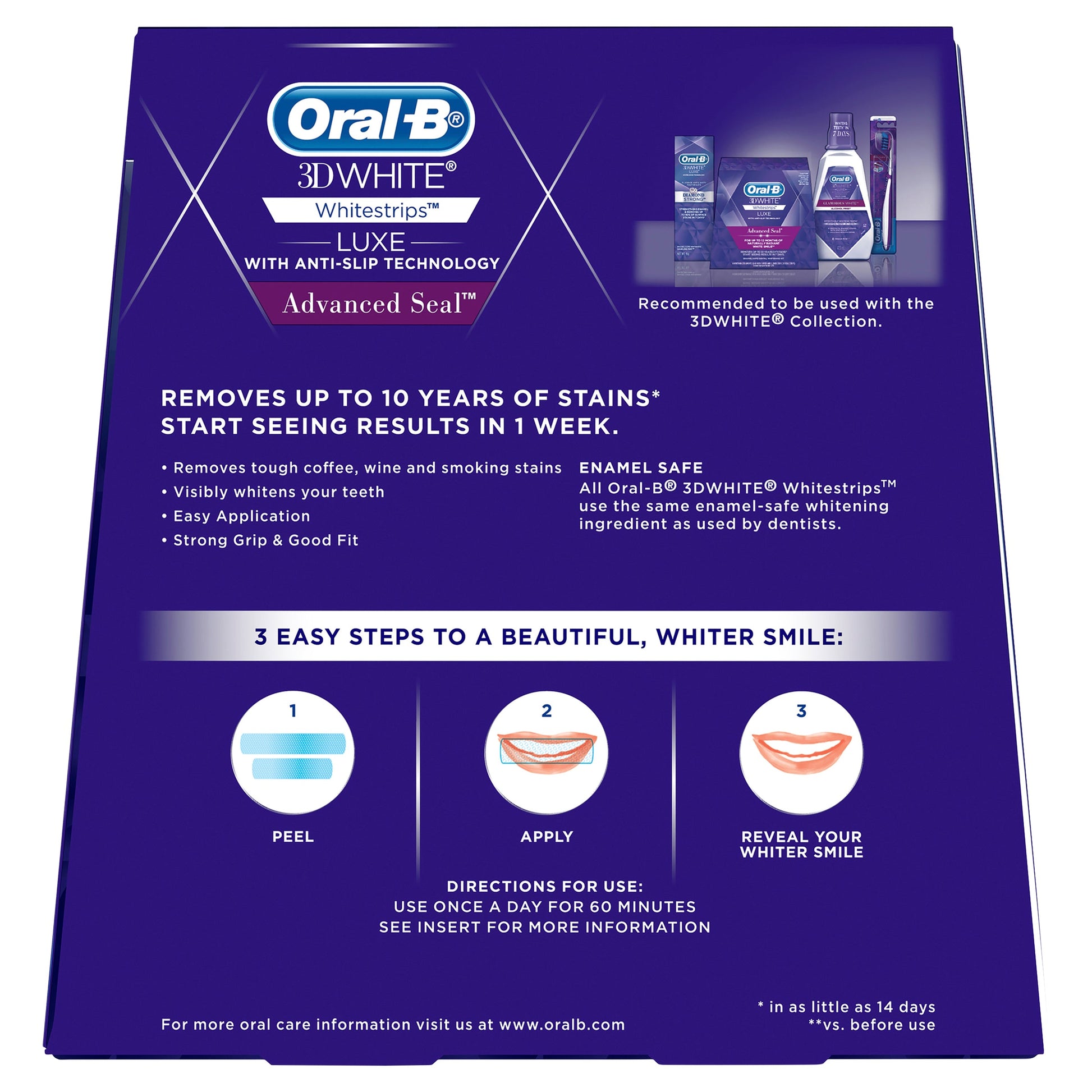 Oral B 3D White Luxe Advance Seal 14 Whitening Treatments - Cutprice Online