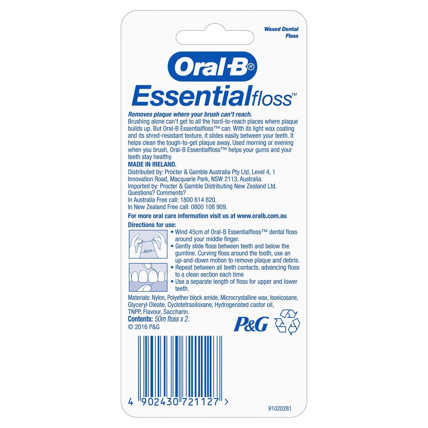 Oral B Essential Floss 2x50m - Cutprice Online