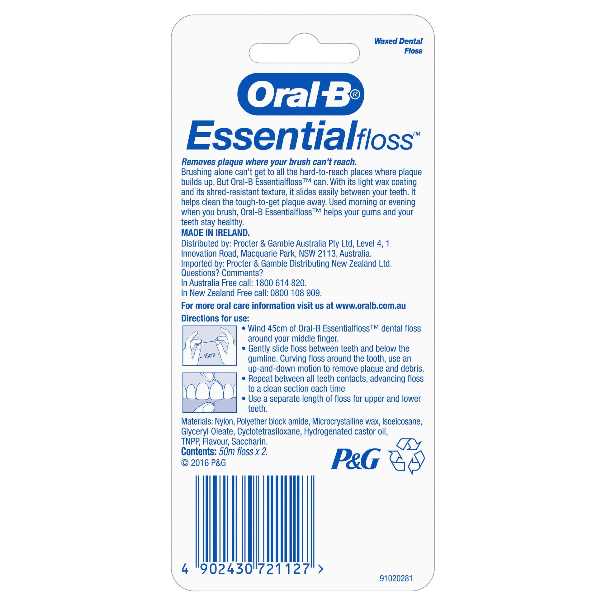 Oral B Essential Floss 2x50m - Cutprice Online