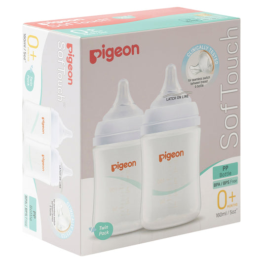 Pigeon Softouch PP Bottle 0M+ 160ml Twin Pk - Cutprice Online