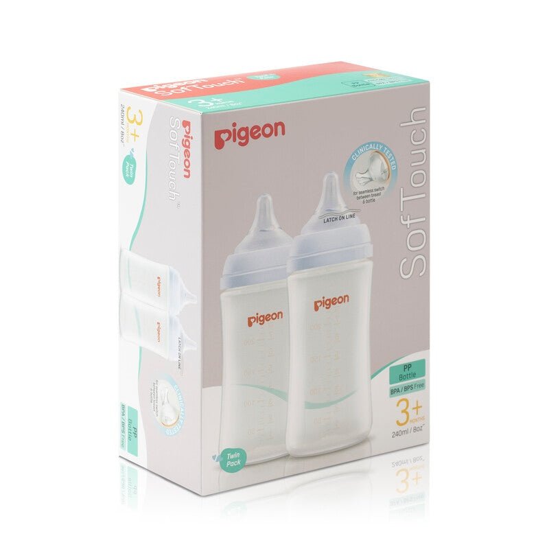 Pigeon  SOFTOUCH 3+ PP BOTTLE TWIN 240ML - Cutprice Online