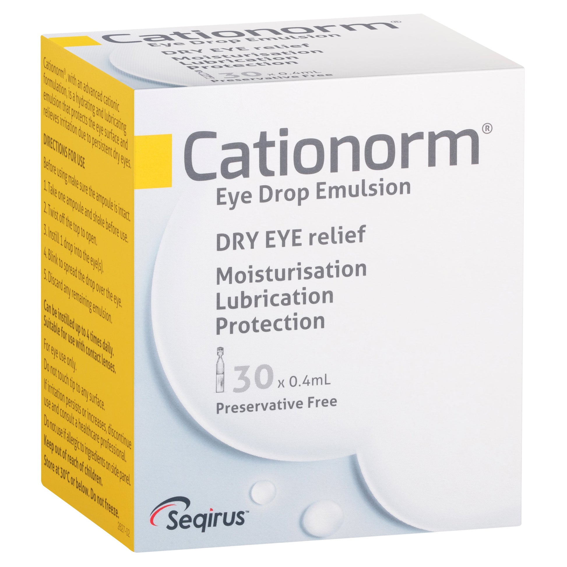 Cationorm Preservative Free Eye Drops 0.4ml X 30 Vials - Cutprice Online