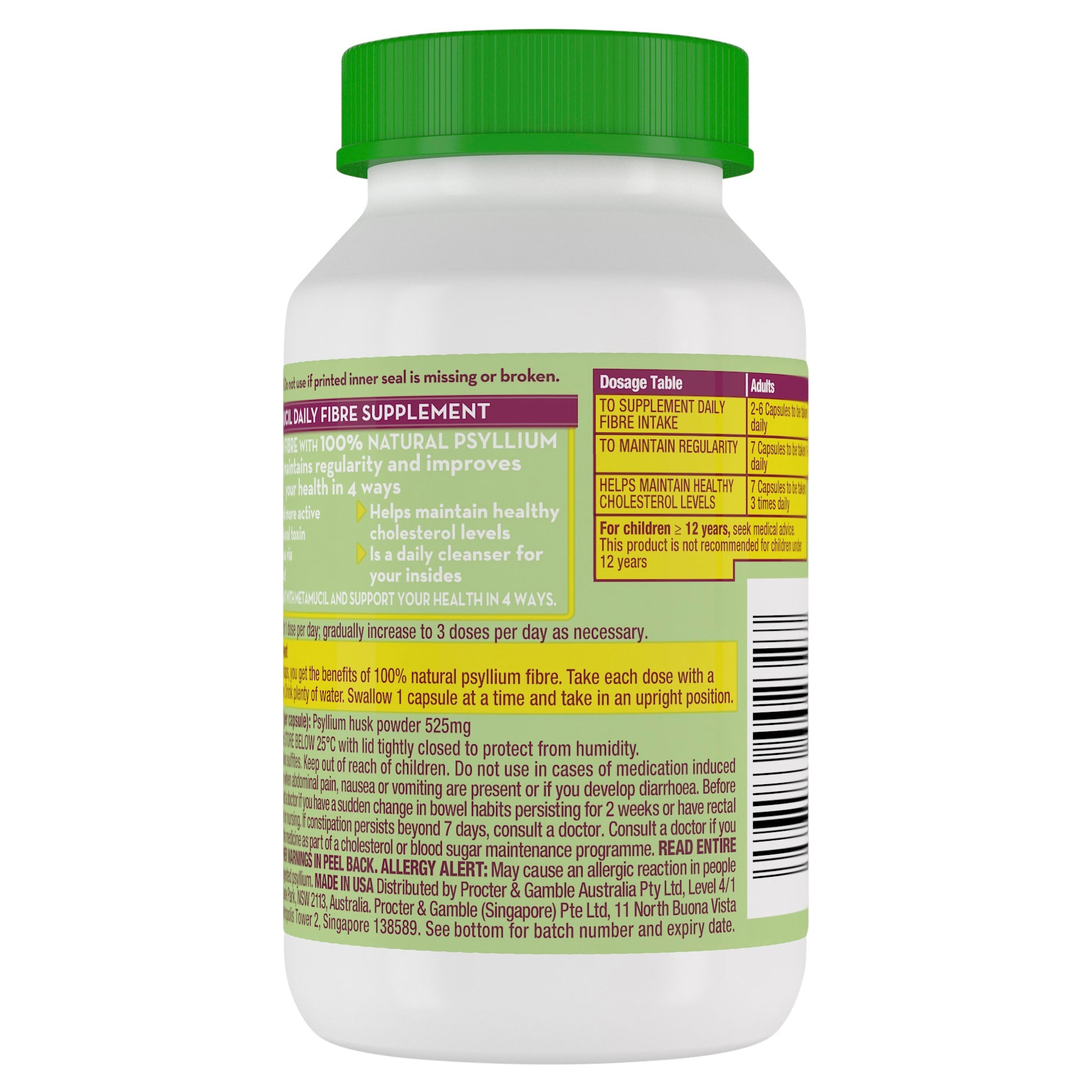 Metamucil Fibre Supplement FibreCaps 160 Capsules - Cutprice Online