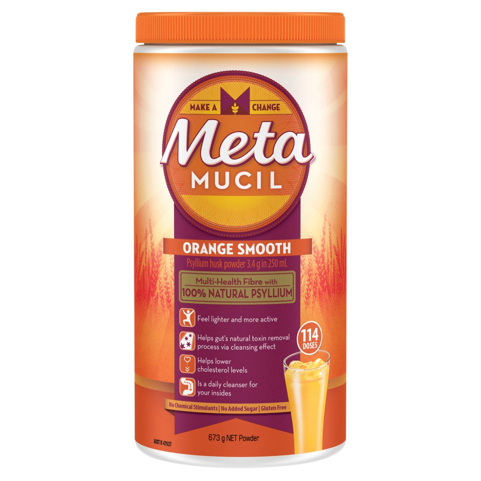 Metamucil Fibre Supplement Smooth Orange 114 Dose 673g - Cutprice Online