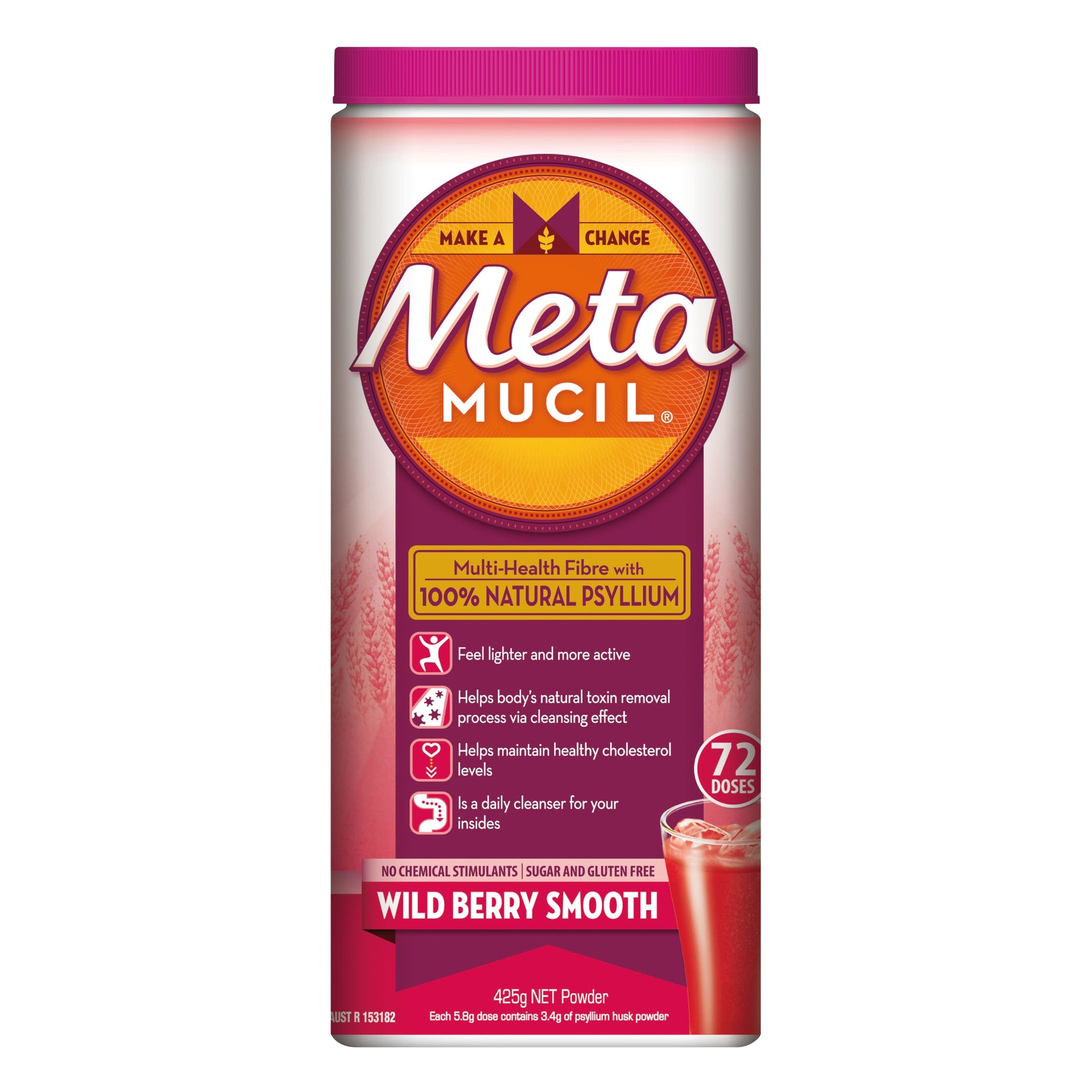 Metamucil Fibre Supplement Smooth Wild Berry 72 Doses - Cutprice Online