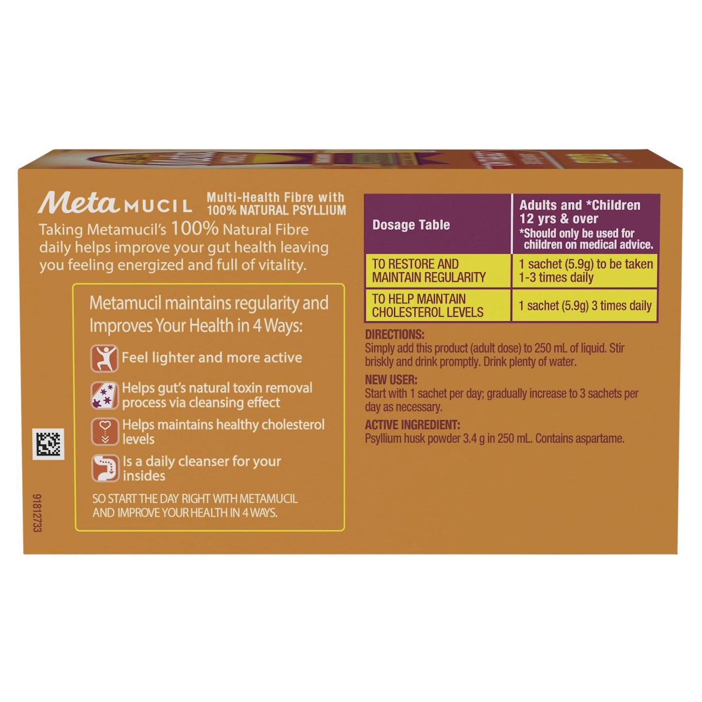 Metamucil Smooth Orange 30 Dose - Cutprice Online