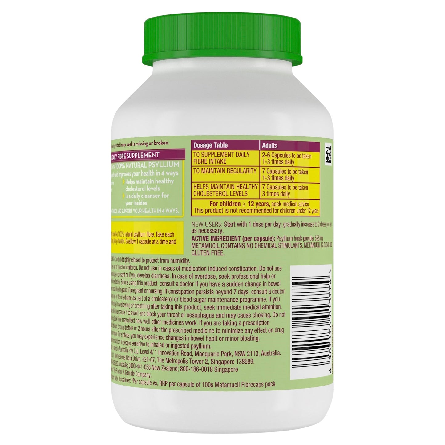 Metamucil Daily Fibre Supplement Fibre Caps 300 Capsules - Cutprice Online