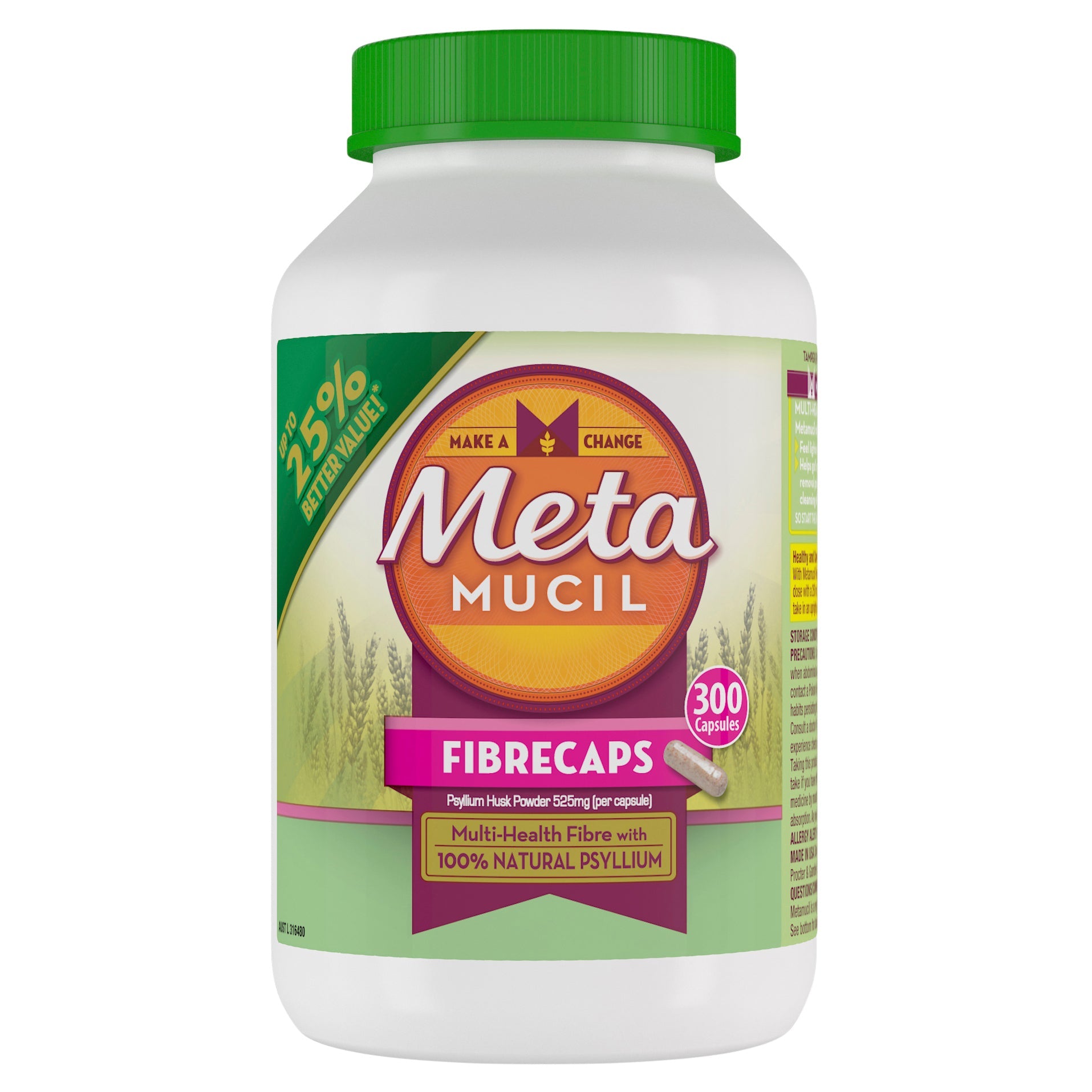 Metamucil Daily Fibre Supplement Fibre Caps 300 Capsules - Cutprice Online