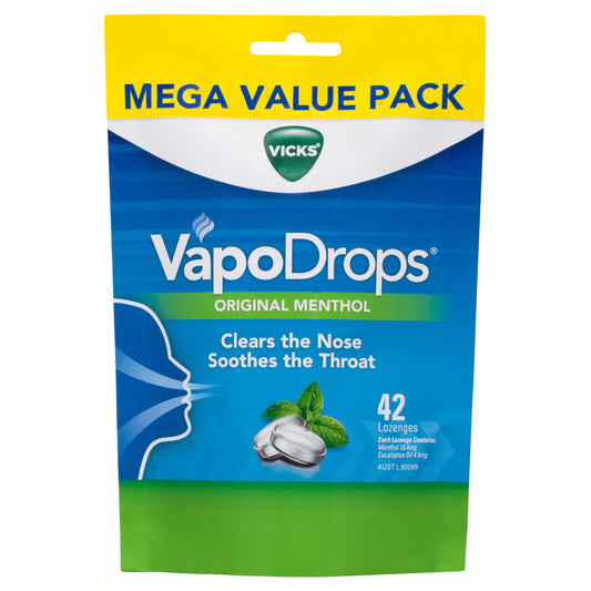 Vicks VapoDrops Original Menthol 42 Lozenges - Cutprice Online
