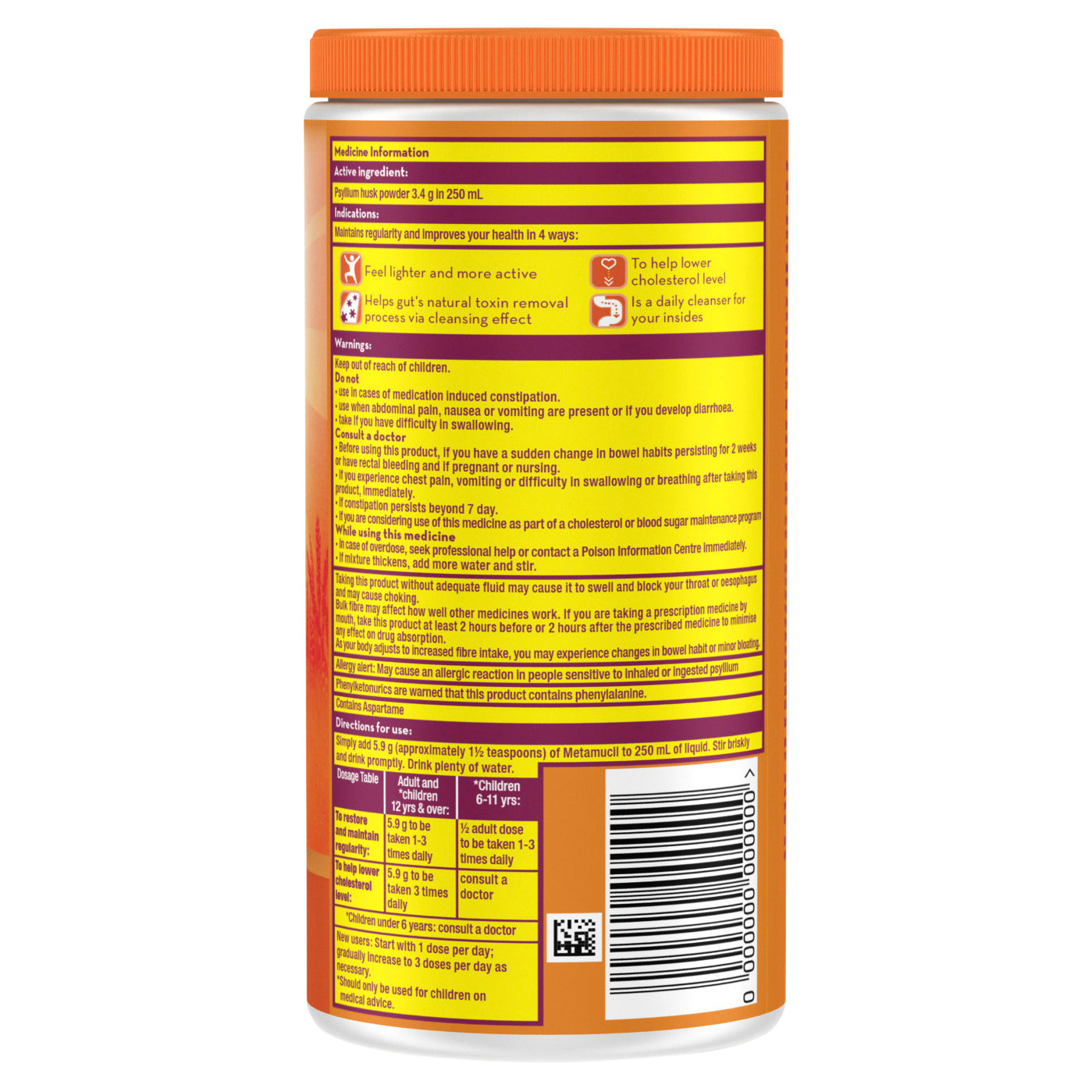Metamucil Fibre Supplement Smooth Orange 48 Dose 283g - Cutprice Online