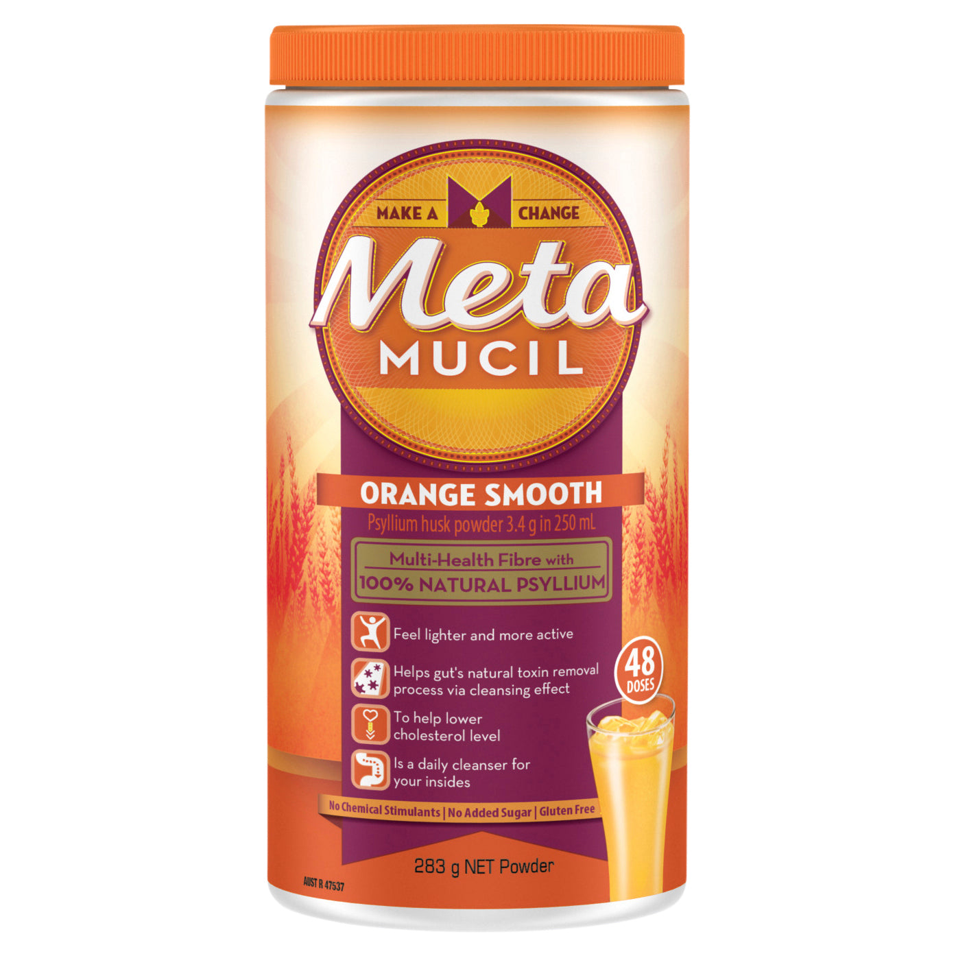 Metamucil Fibre Supplement Smooth Orange 48 Dose 283g - Cutprice Online